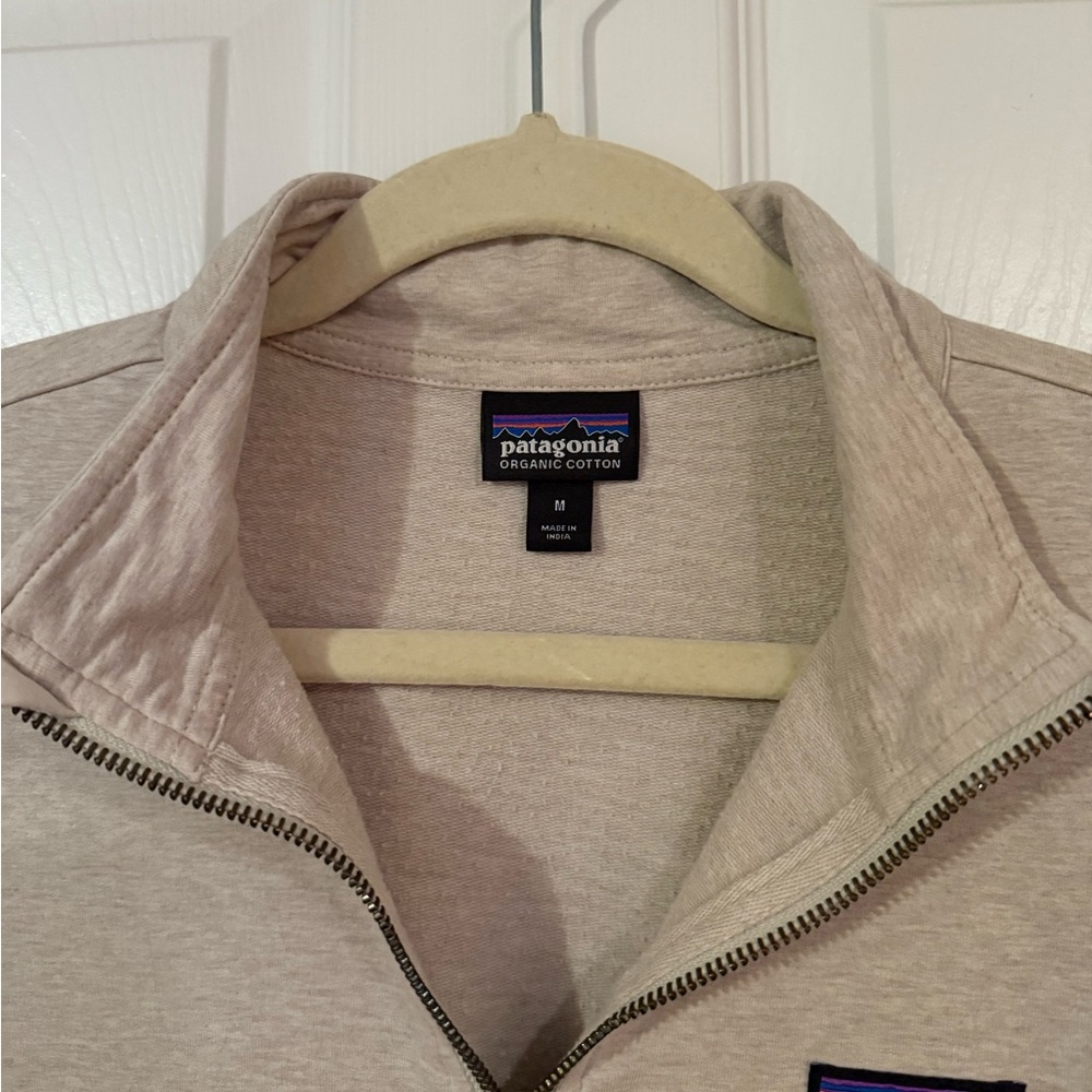 Patagonia Light Tan Oatmeal Natural Quarter-Zip Sweatshirt Pullover - Picture 3 of 6